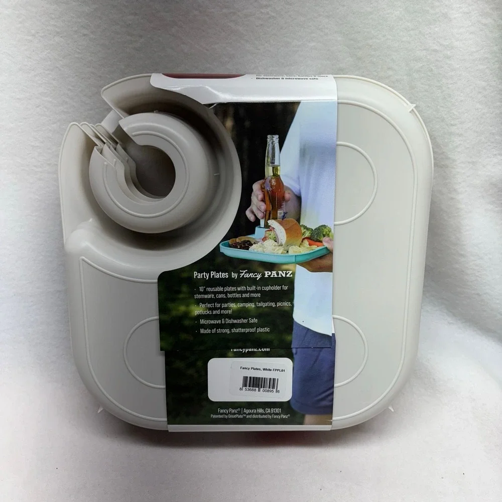 Fancy Panz Party Plates - Cream - Brand New PACK‎ OF 4